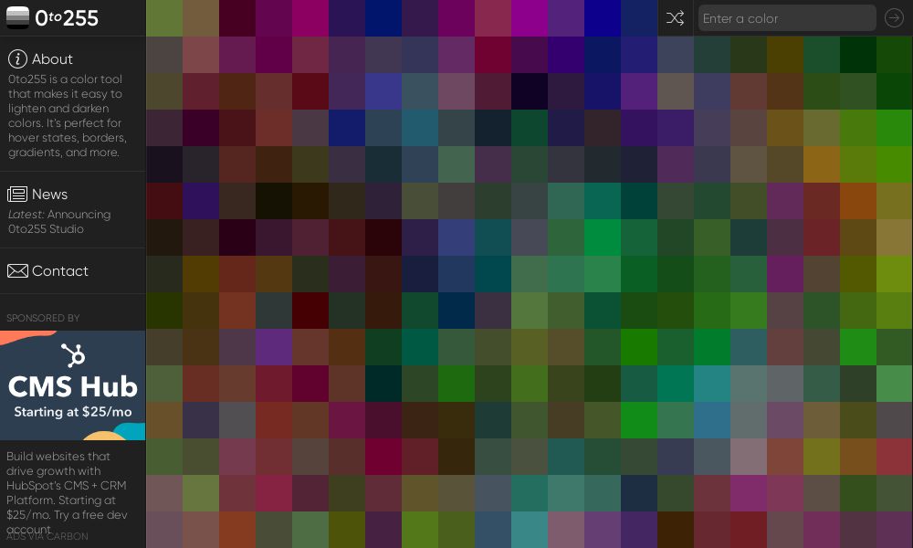 Screenshot of 0to255