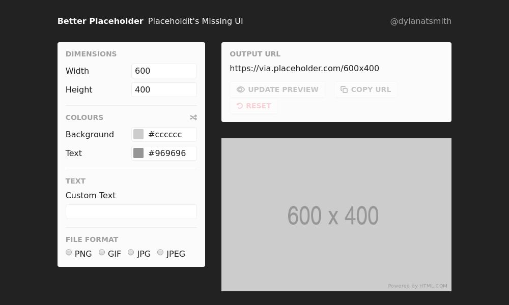 Screenshot of Better Placeholder