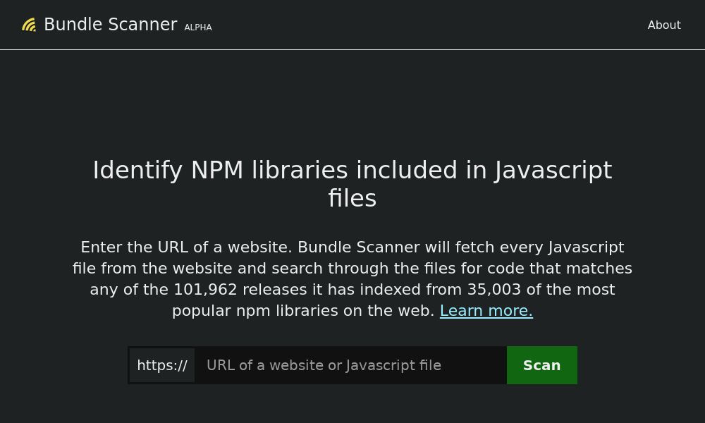 Screenshot of Bundle Scanner
