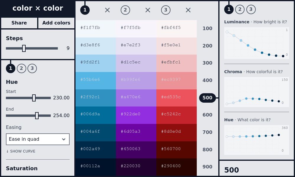 Screenshot of color × color