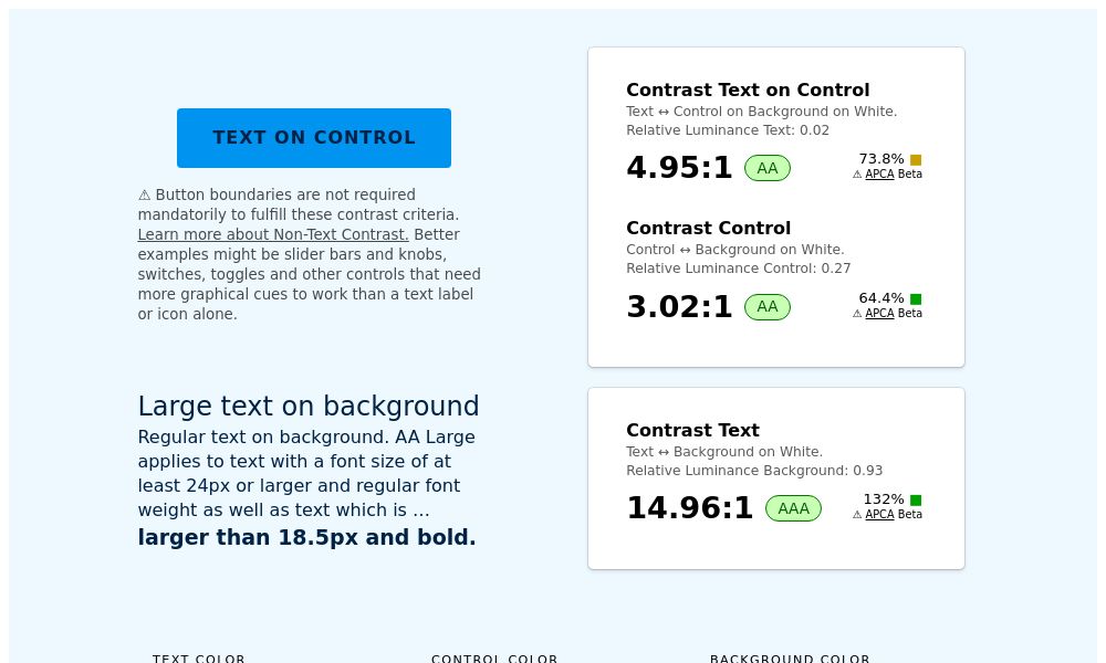 Screenshot of Contrast Checker