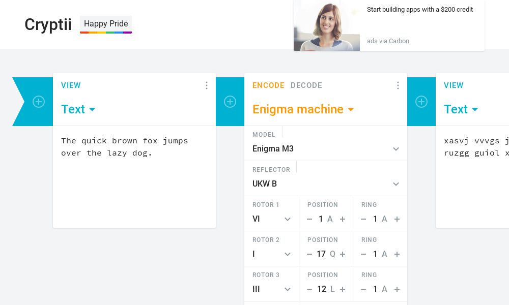 Screenshot of cryptii.com