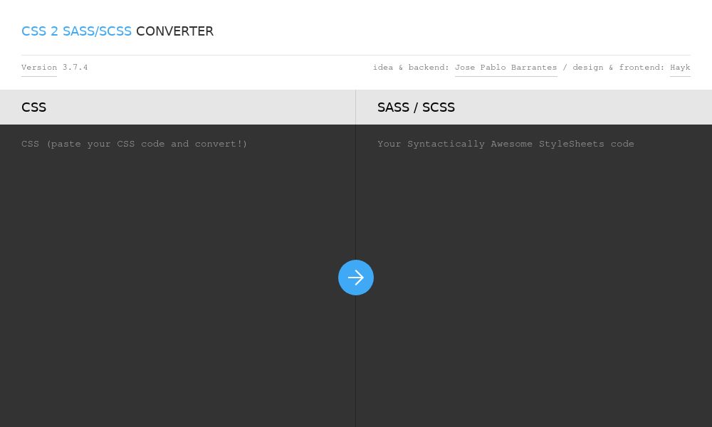 Screenshot of css2sass