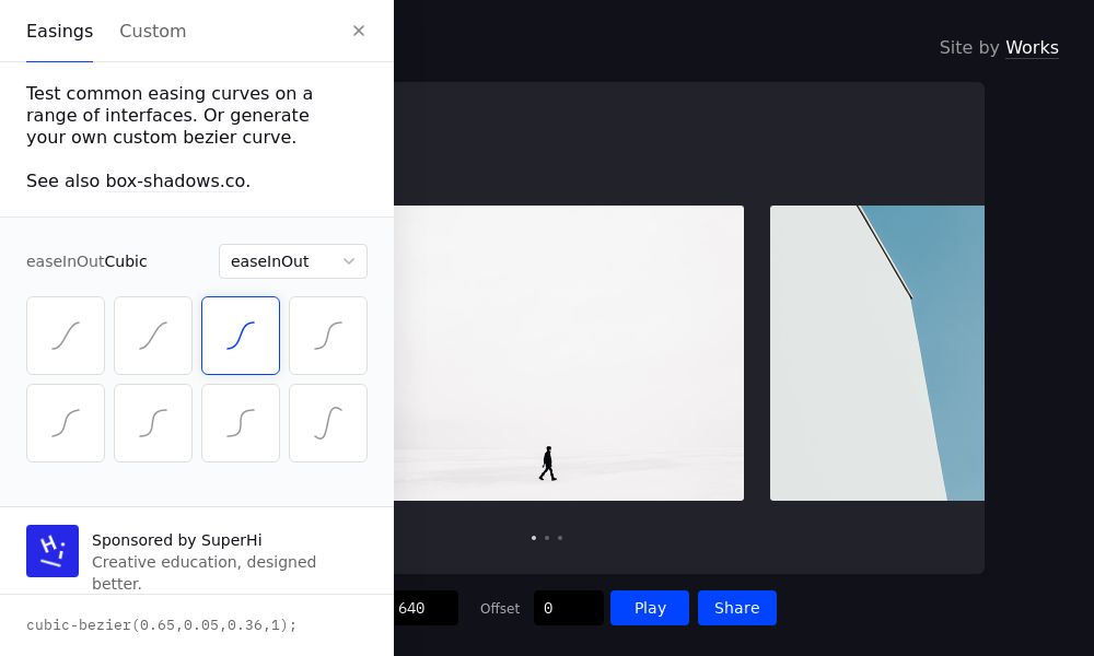 Screenshot of easings.go