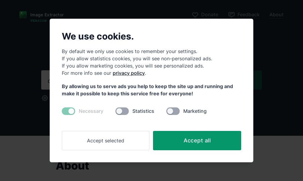 Screenshot of extract.pics