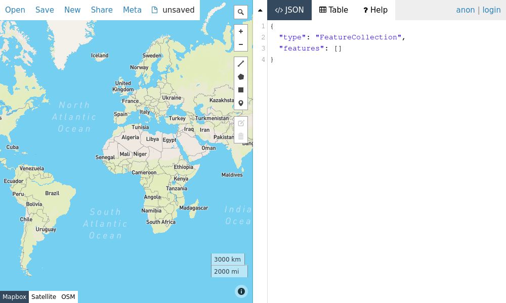 Screenshot of GeoJSON.io