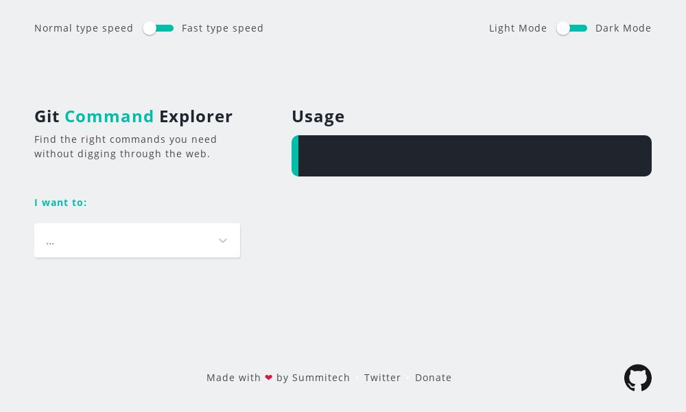 Screenshot of Git Command Explorer