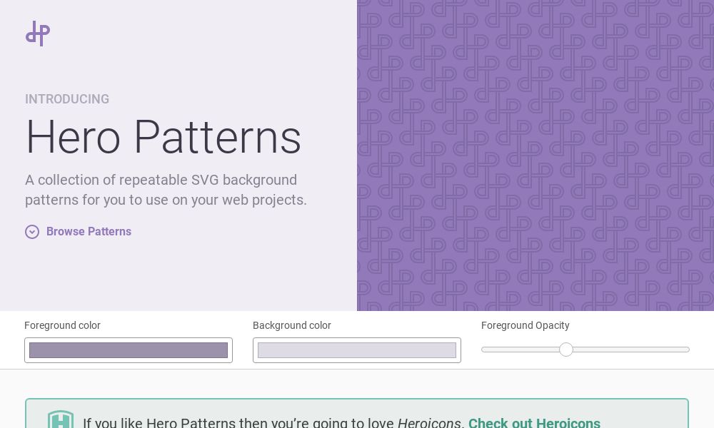 Screenshot of Hero Patterns