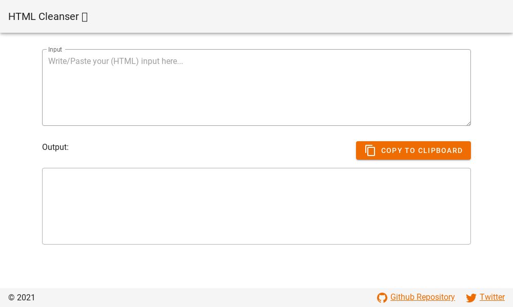 Screenshot of HTML Cleanser ✨