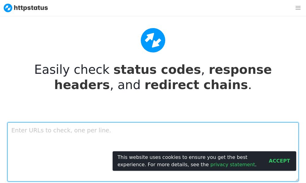Screenshot of httpstatus