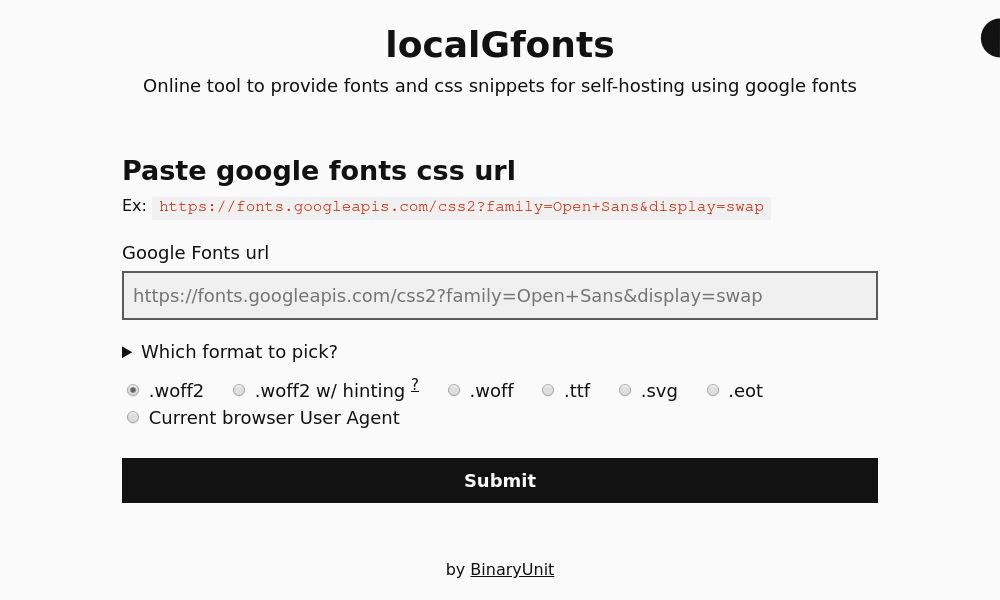Screenshot of localGfonts