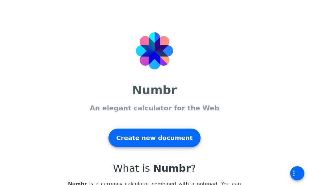 Screenshot of Numbr