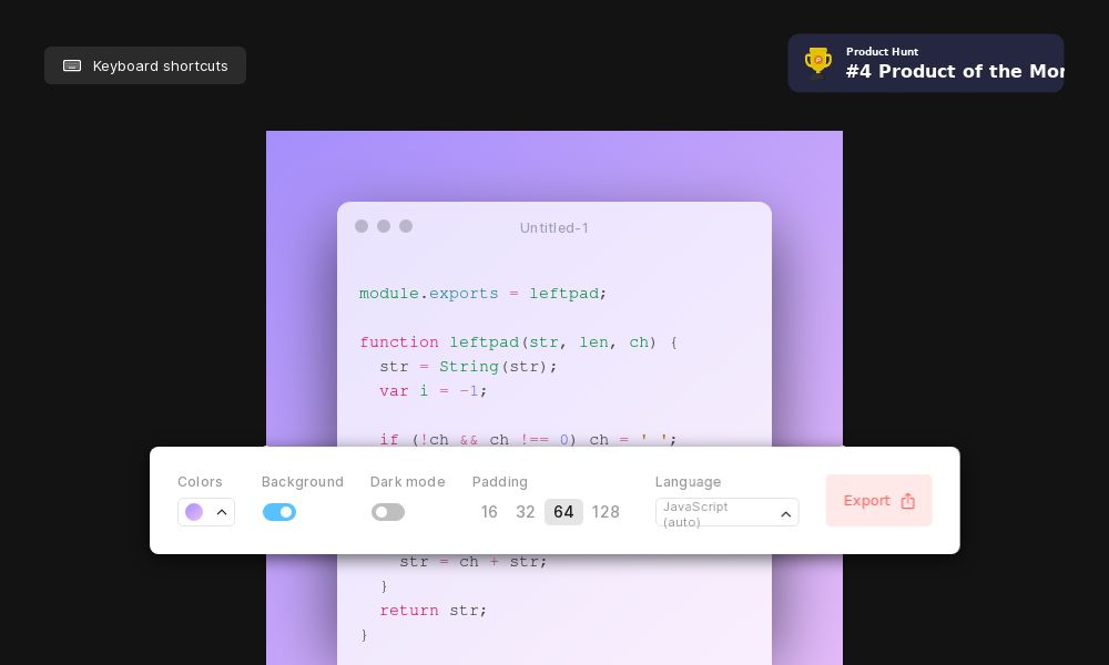 Screenshot of Ray.so