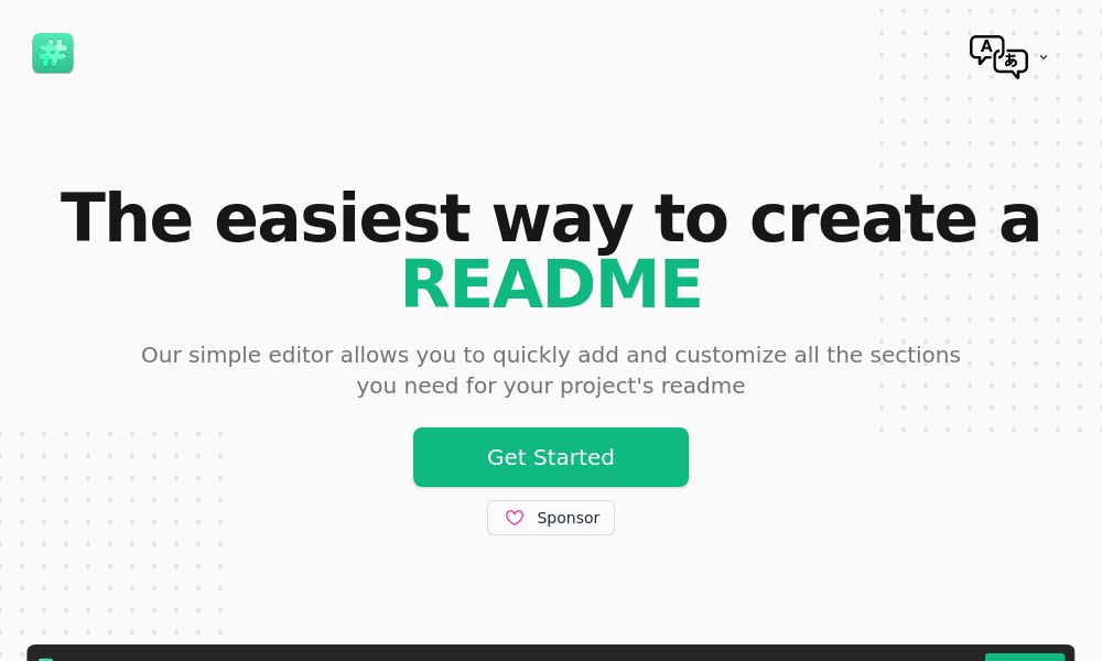 Screenshot of readme.so