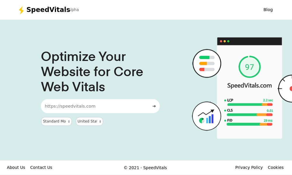 Screenshot of SpeedVitals