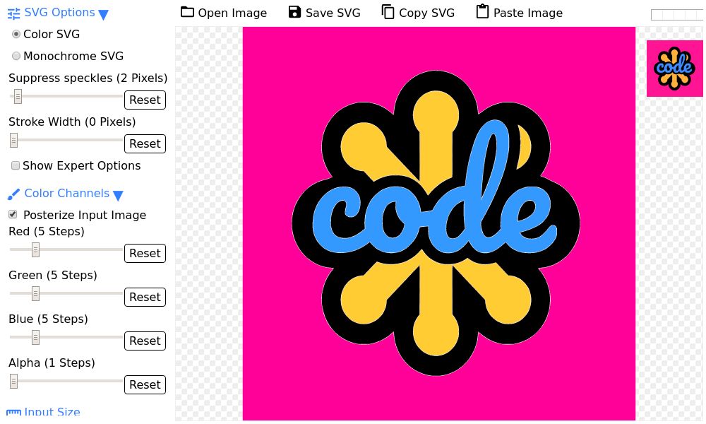 Screenshot of SVGcode