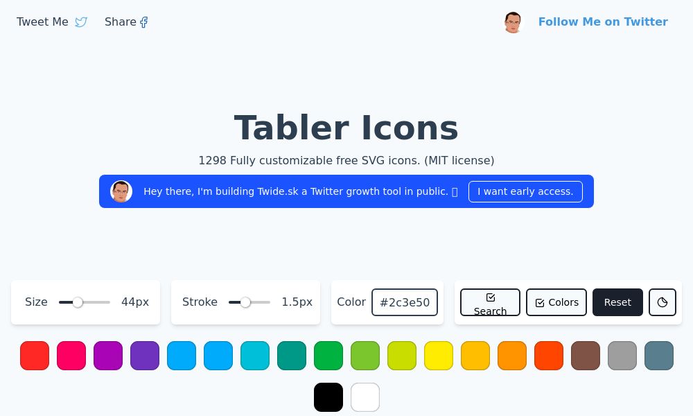 Screenshot of Tabler Icons