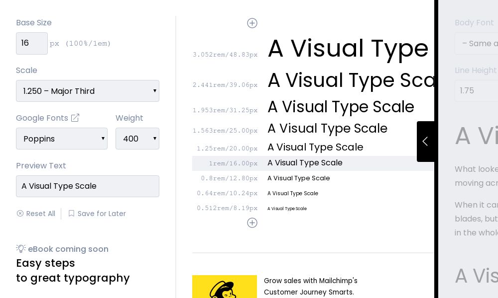 Screenshot of type-scale