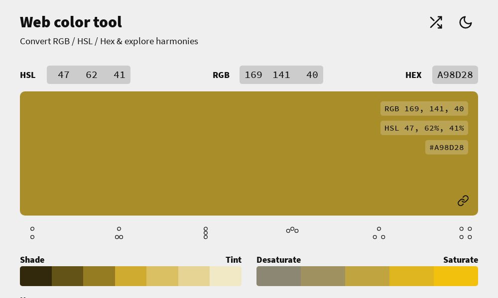 Screenshot of Web Color Tool